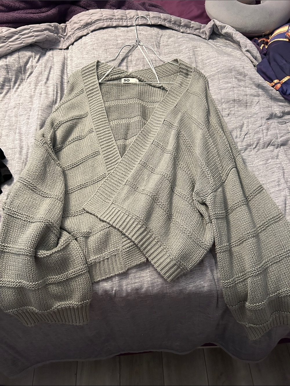 SO Sage Green Chunky Wrap Cardigan
